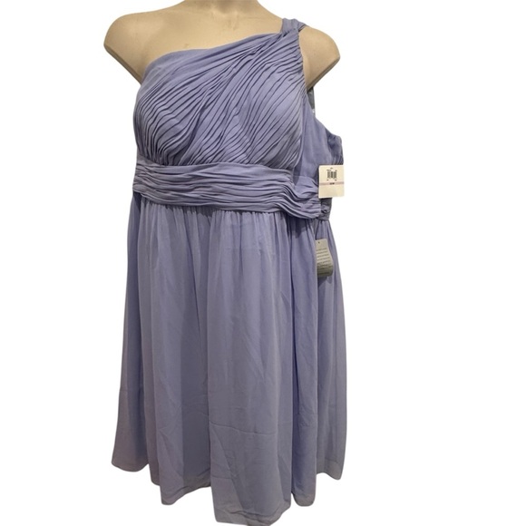 Donna Morgan Dresses & Skirts - Donna Morgan Rhea One-Shoulder Chiffon Dress Size 22W Purple Iris Bridesmaid